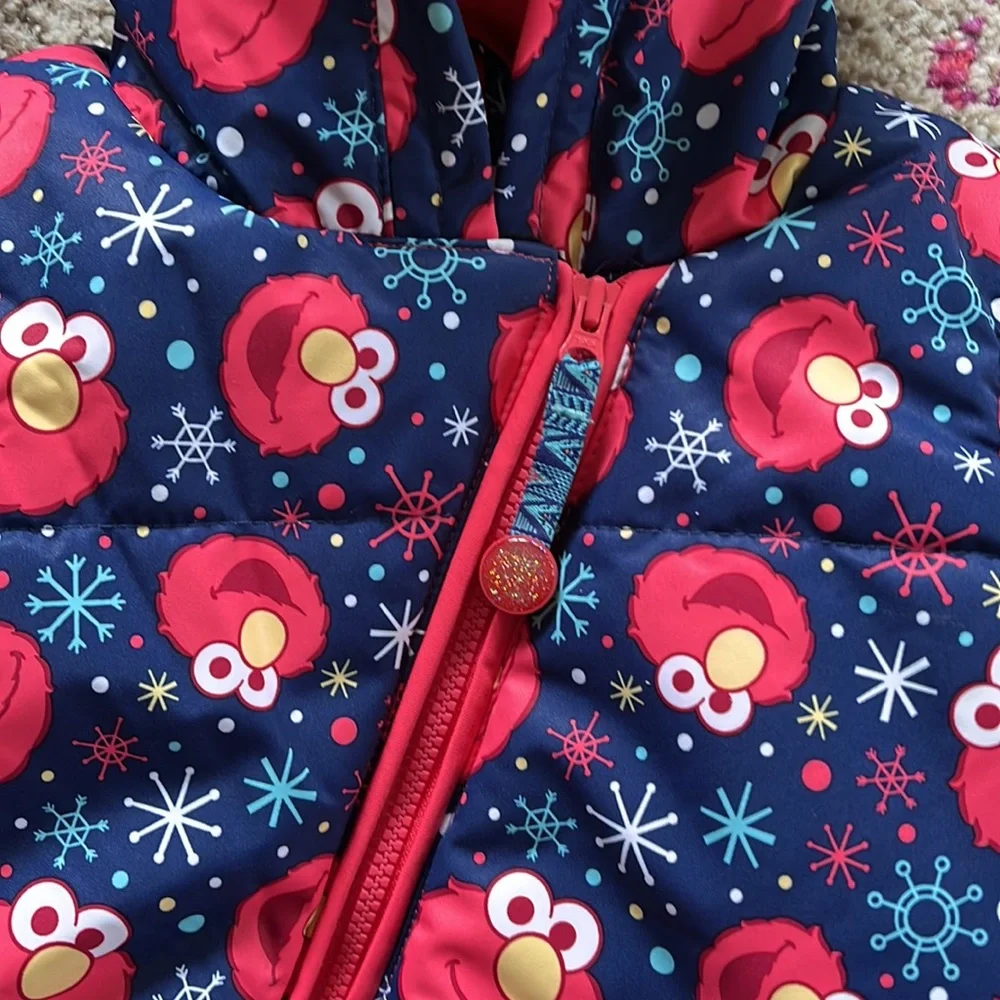 Roxy Elmo Winter Snowsuit One Piece Fleece Lined Infant Toddler Bunting Sz 18mos - Picture 6 of 14